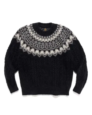 Nordic Mohair Crew Neck Black