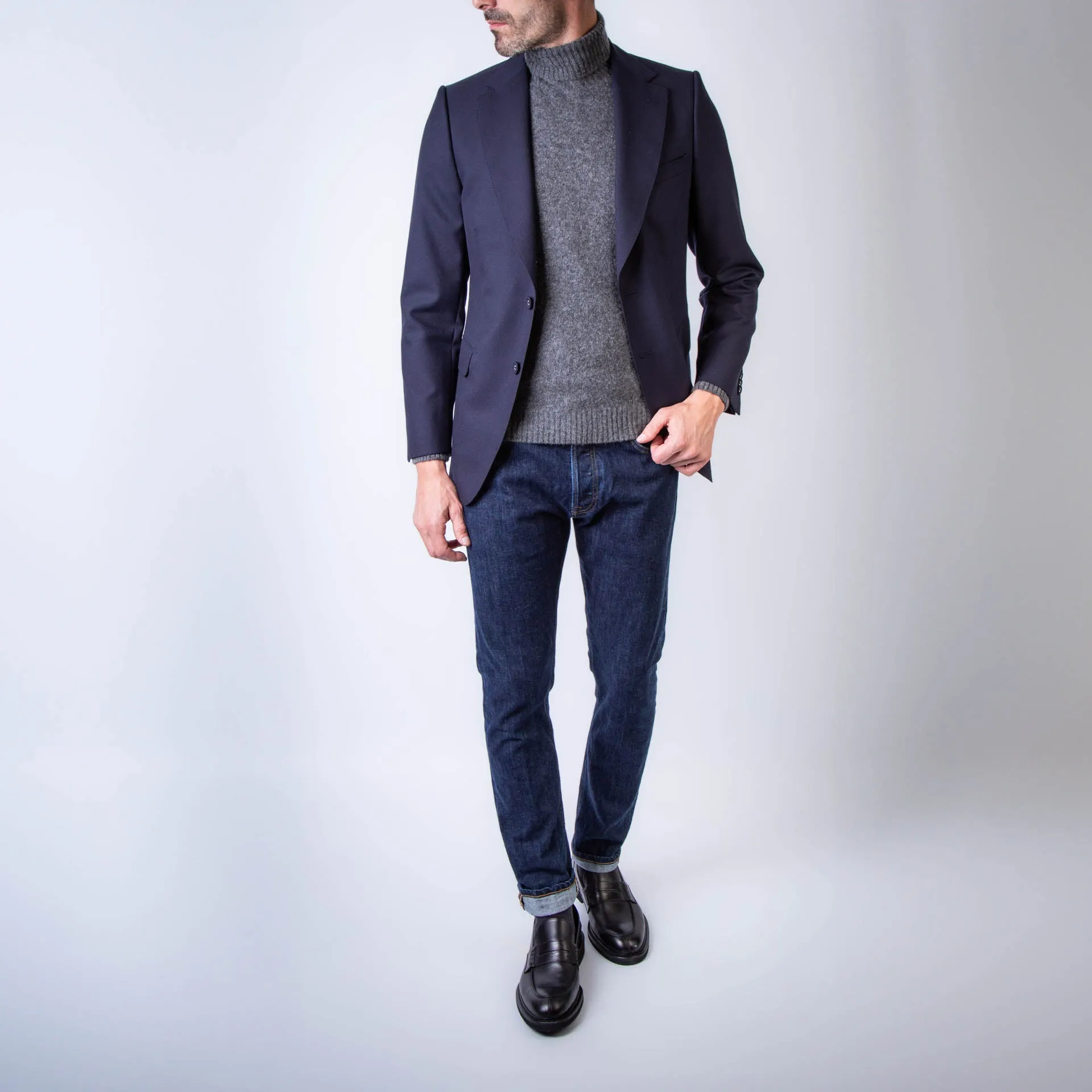 OFFICINE GENERALE BLAZER MTLG402 DARK NAVY BLUE