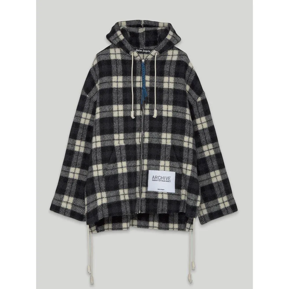 Palm Angels Archival Check Cashmere Hooded Jacket