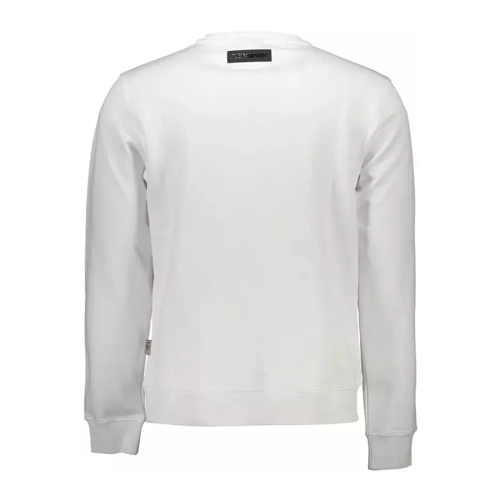 Plein Sport White Cotton Men Sweater