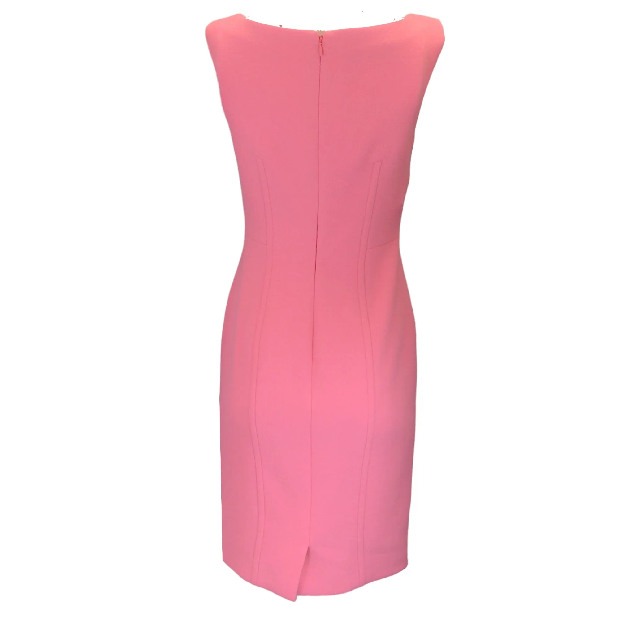 Prada Pink Sleeveless Wool Crepe Midi Dress