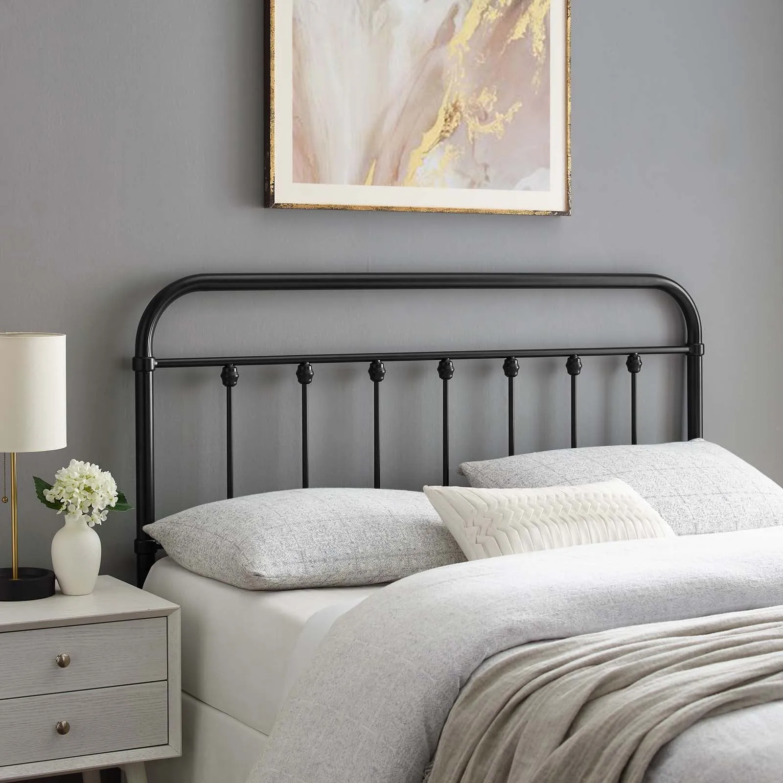 Sage King Metal Headboard Black MOD-6155-BLK