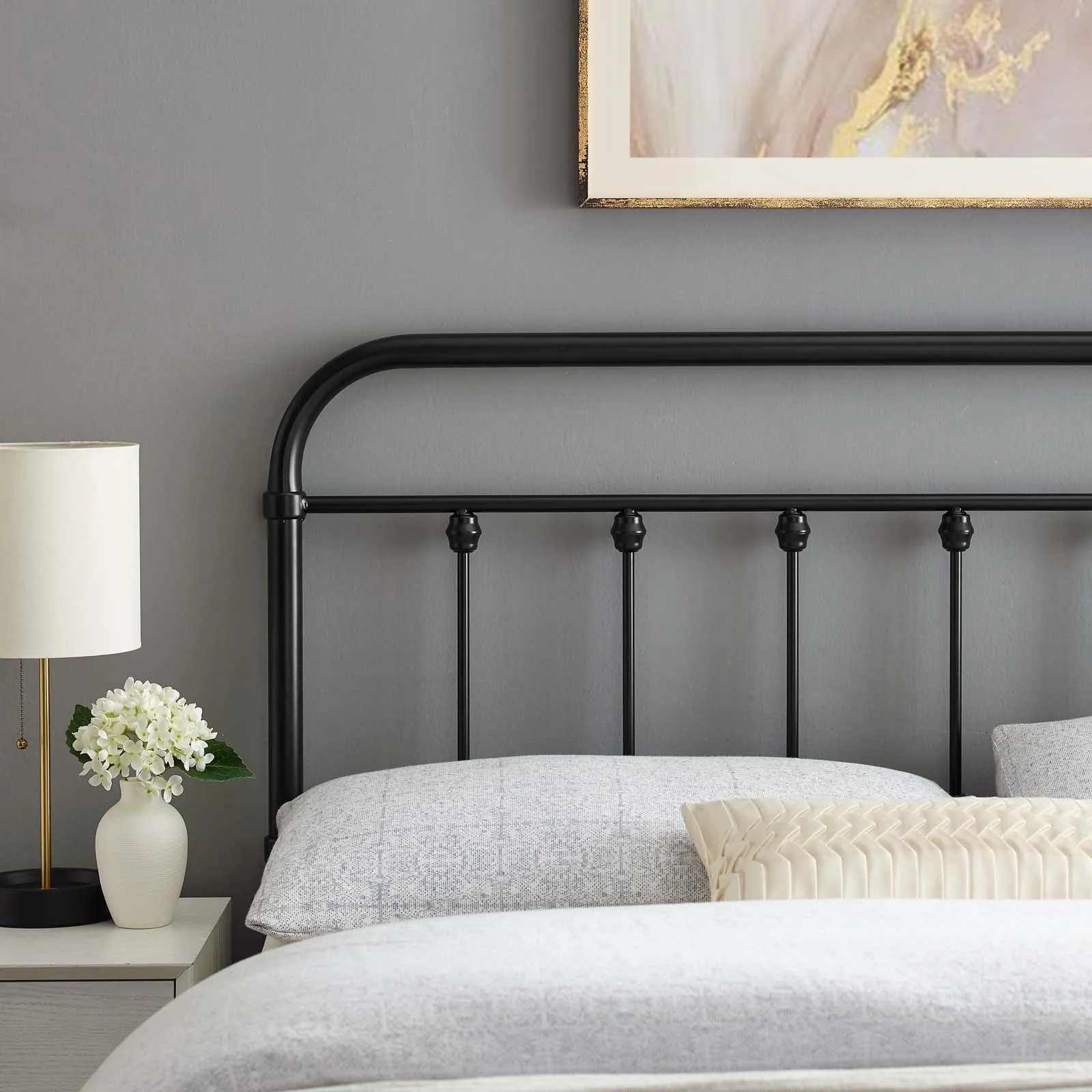 Sage King Metal Headboard Black MOD-6155-BLK