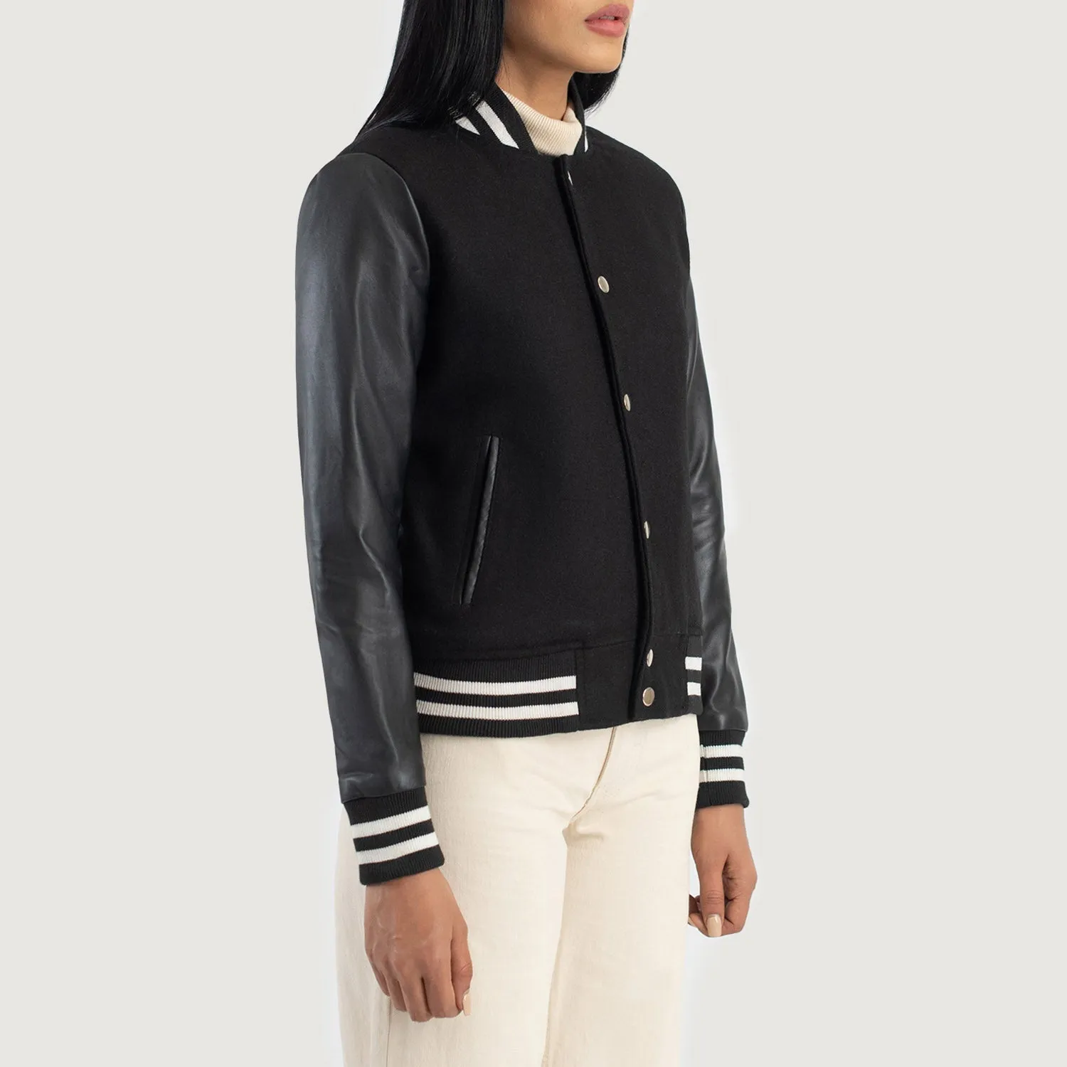 Savant Black Hybrid Varsity Jacket