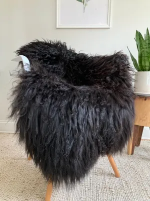 Silky Longhair Black Sheepskin