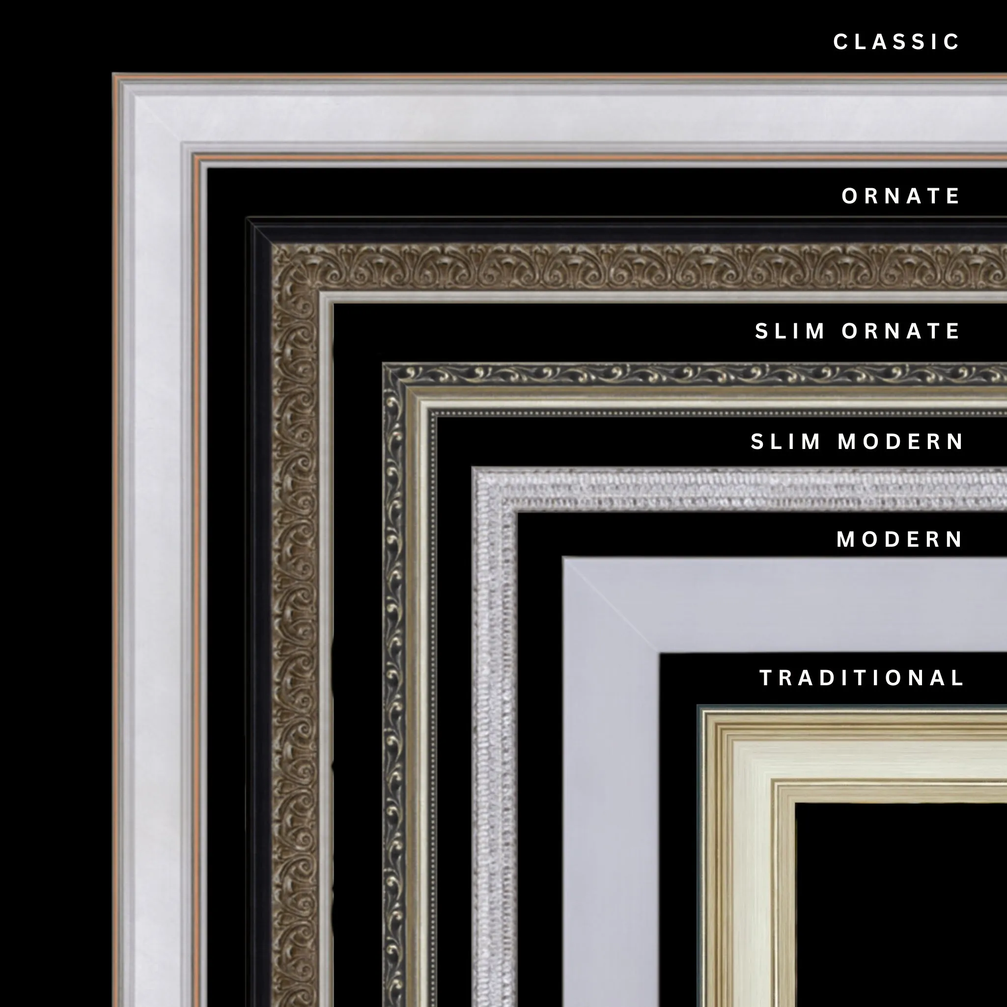 Silver 12x39 Picture Frame Ornate Traditional Classic Antique