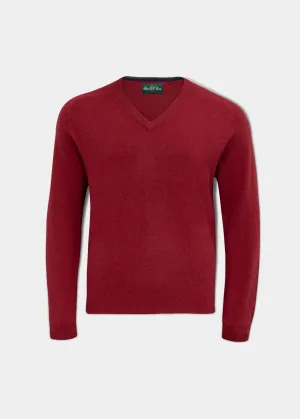 Streetly Men's V Neck Jumper In Magma - Classic Fit