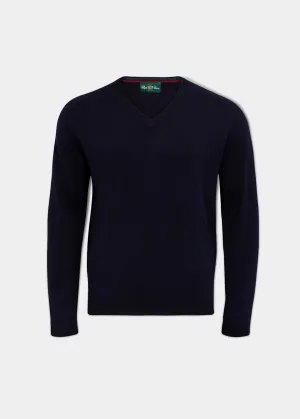 Streetly Men's V Neck Jumper In Navy - Classic Fit