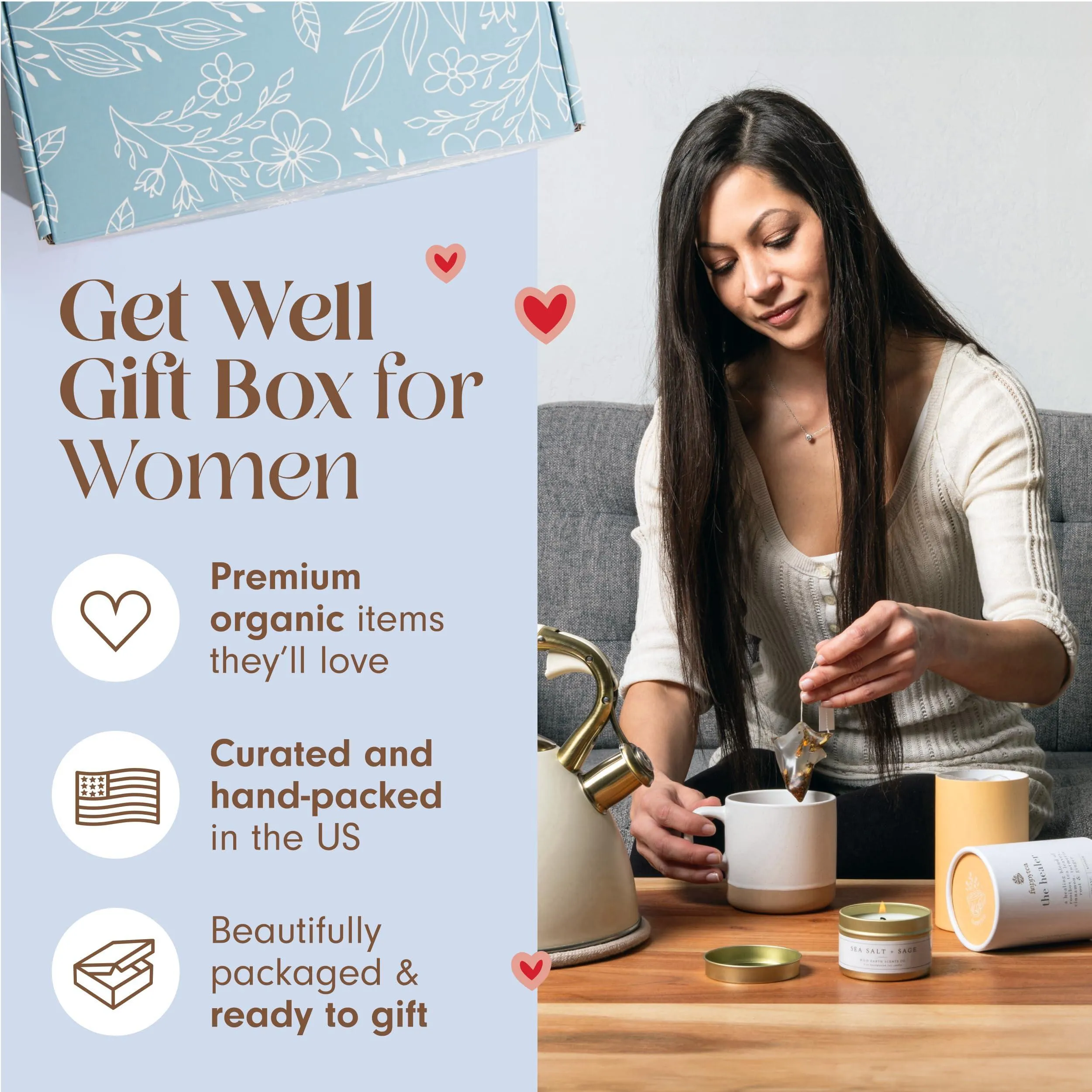 Thank You Gift Box for Women Cozy Appreciation Set with Socks Mug Organic Lemon