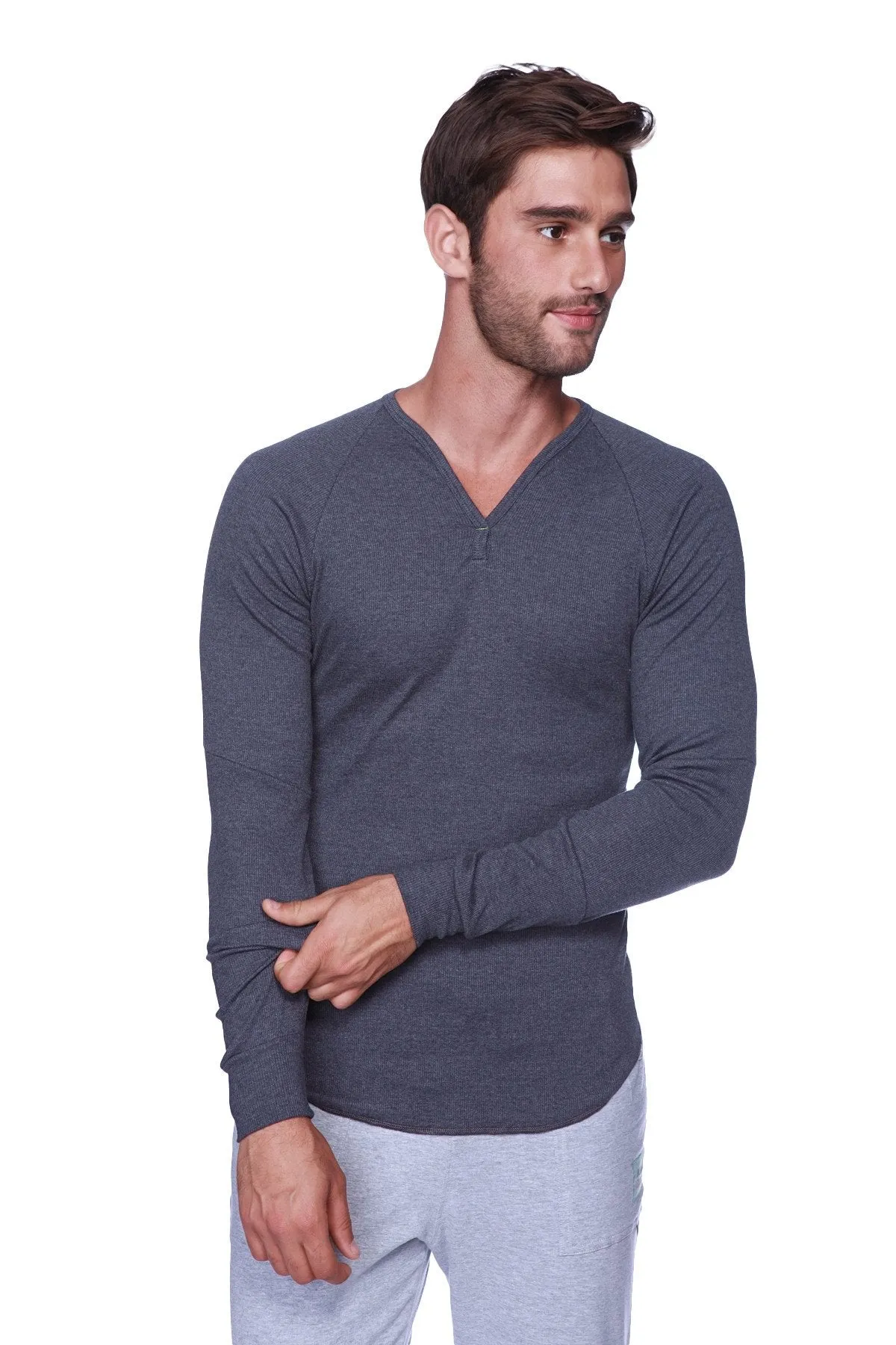 Thermal V-Neck Long Sleeve (Charcoal)