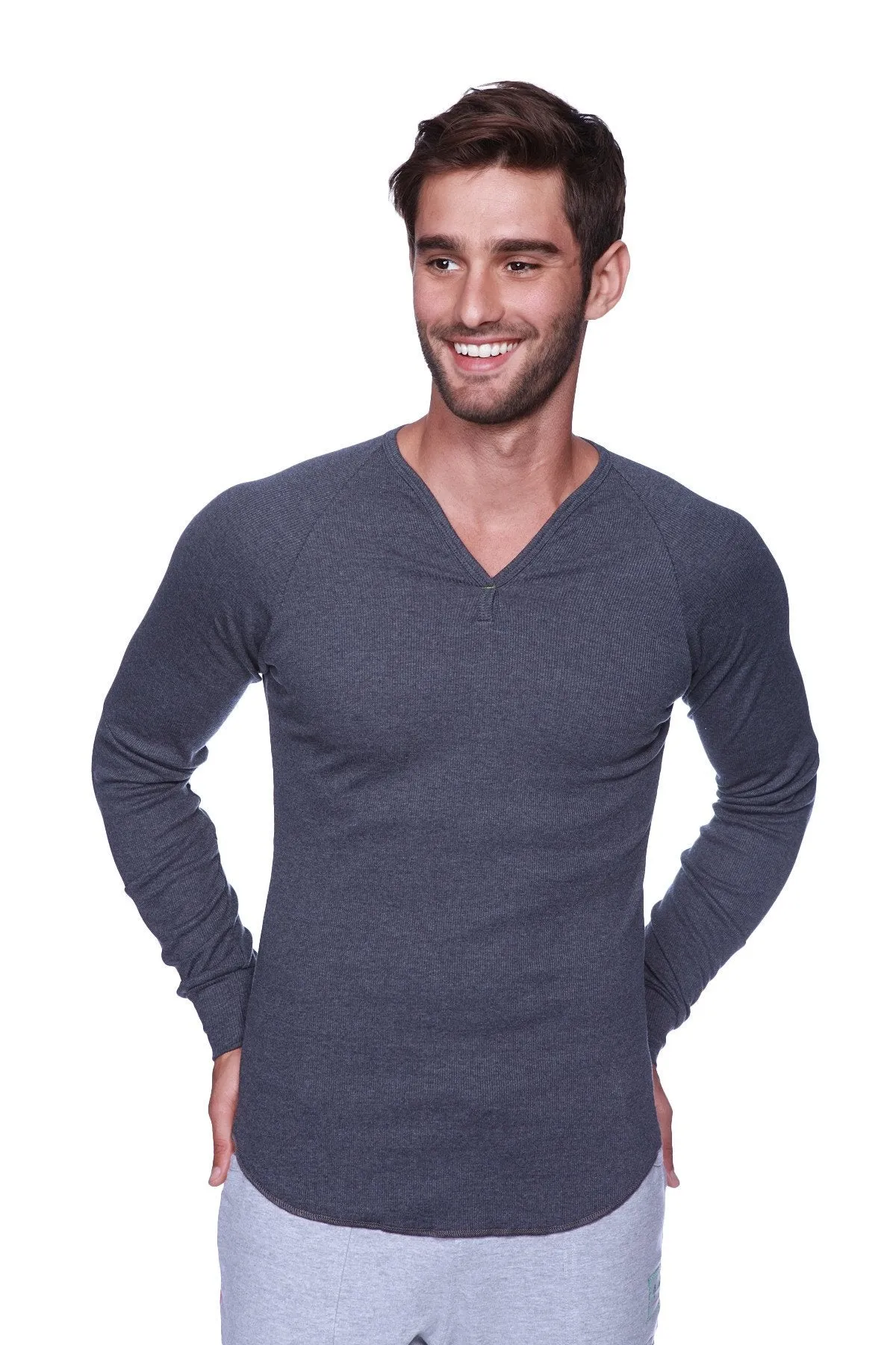 Thermal V-Neck Long Sleeve (Charcoal)