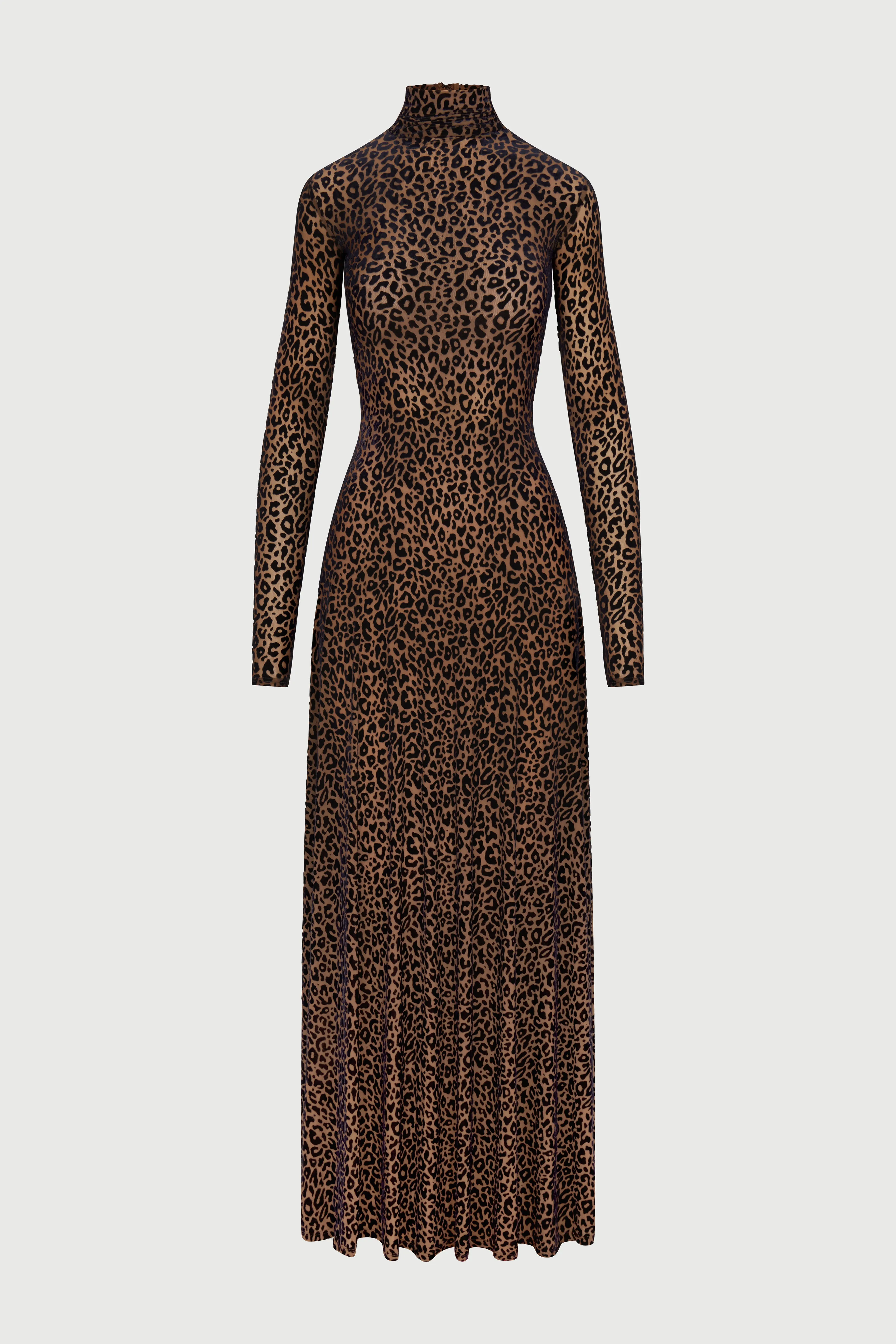 Velvet Burnout Leopard Print Maxi Dress