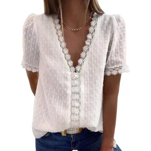 Women's Sexy Lace V-Neck Top